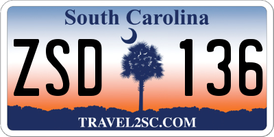 SC license plate ZSD136