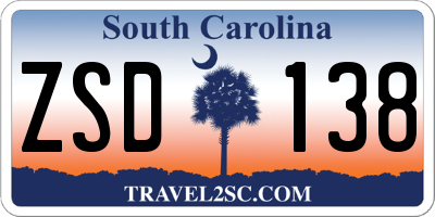 SC license plate ZSD138