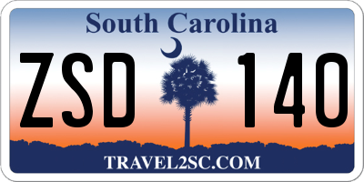 SC license plate ZSD140