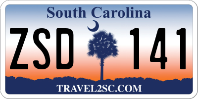 SC license plate ZSD141