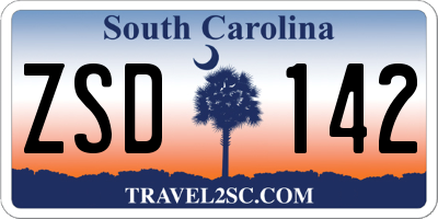 SC license plate ZSD142