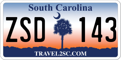 SC license plate ZSD143