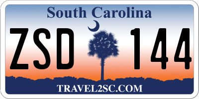 SC license plate ZSD144