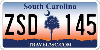 SC license plate ZSD145