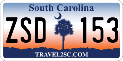 SC license plate ZSD153