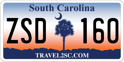 SC license plate ZSD160