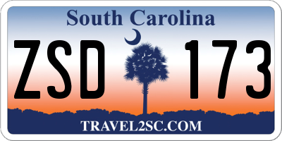 SC license plate ZSD173