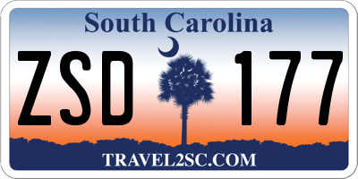 SC license plate ZSD177