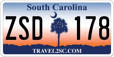 SC license plate ZSD178