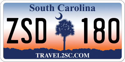 SC license plate ZSD180