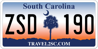 SC license plate ZSD190