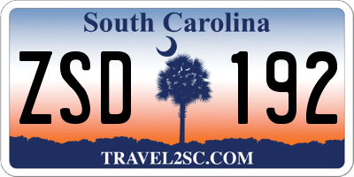 SC license plate ZSD192