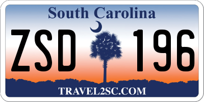 SC license plate ZSD196