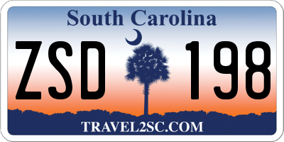 SC license plate ZSD198
