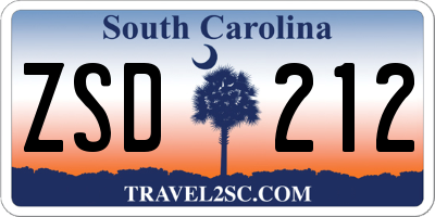 SC license plate ZSD212