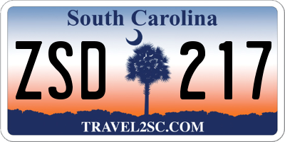 SC license plate ZSD217