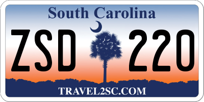 SC license plate ZSD220