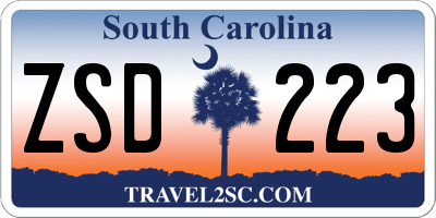 SC license plate ZSD223