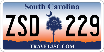 SC license plate ZSD229