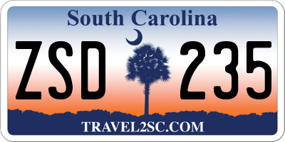 SC license plate ZSD235