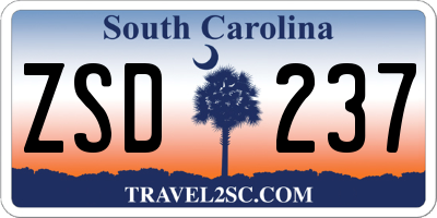 SC license plate ZSD237