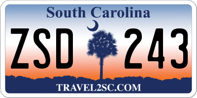 SC license plate ZSD243