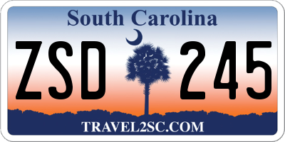 SC license plate ZSD245