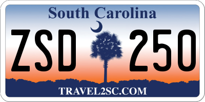 SC license plate ZSD250