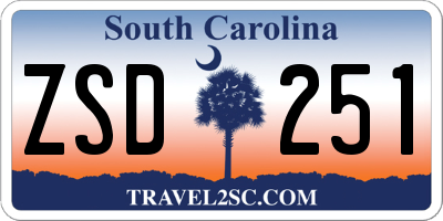SC license plate ZSD251