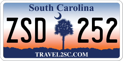 SC license plate ZSD252