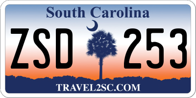 SC license plate ZSD253