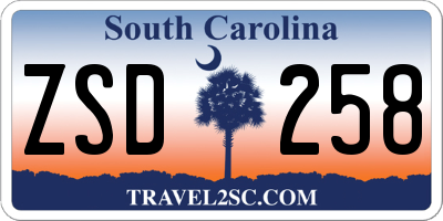 SC license plate ZSD258