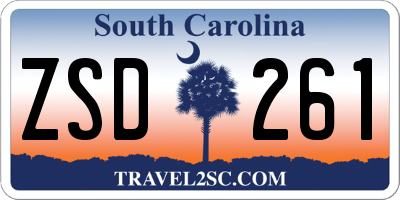 SC license plate ZSD261