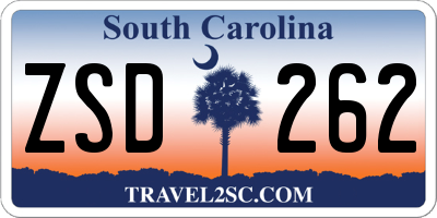 SC license plate ZSD262