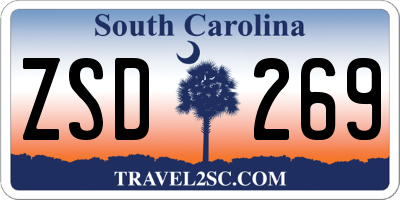 SC license plate ZSD269