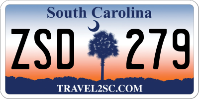 SC license plate ZSD279