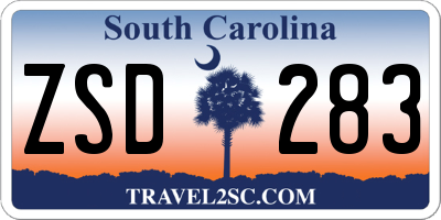 SC license plate ZSD283