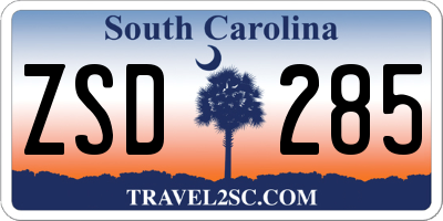 SC license plate ZSD285