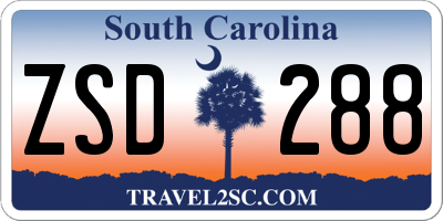 SC license plate ZSD288