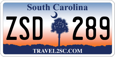SC license plate ZSD289