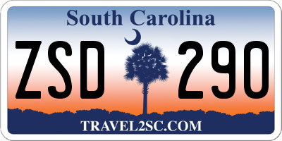 SC license plate ZSD290