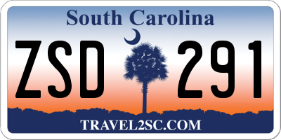 SC license plate ZSD291