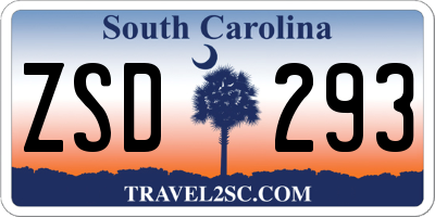 SC license plate ZSD293