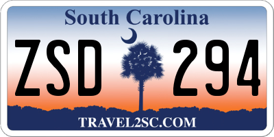 SC license plate ZSD294