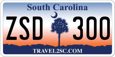 SC license plate ZSD300