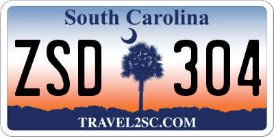 SC license plate ZSD304