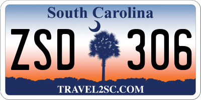 SC license plate ZSD306