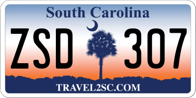SC license plate ZSD307