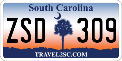 SC license plate ZSD309