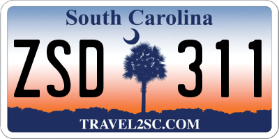 SC license plate ZSD311